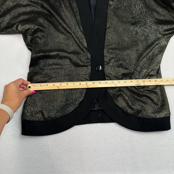 Barucci Exclusive Button Jacket Mens Size 50 Black Gold Dot Metallic Vintage - Picture 4 of 10